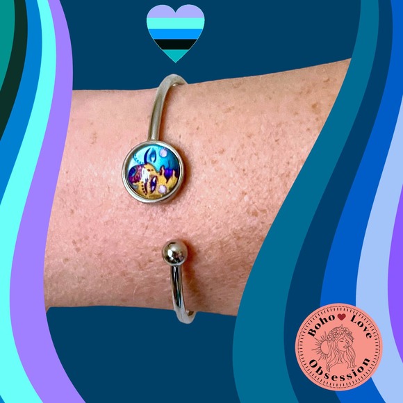 Aqua Moon Flexi-Cuff Bracelet - Picture 4 of 8